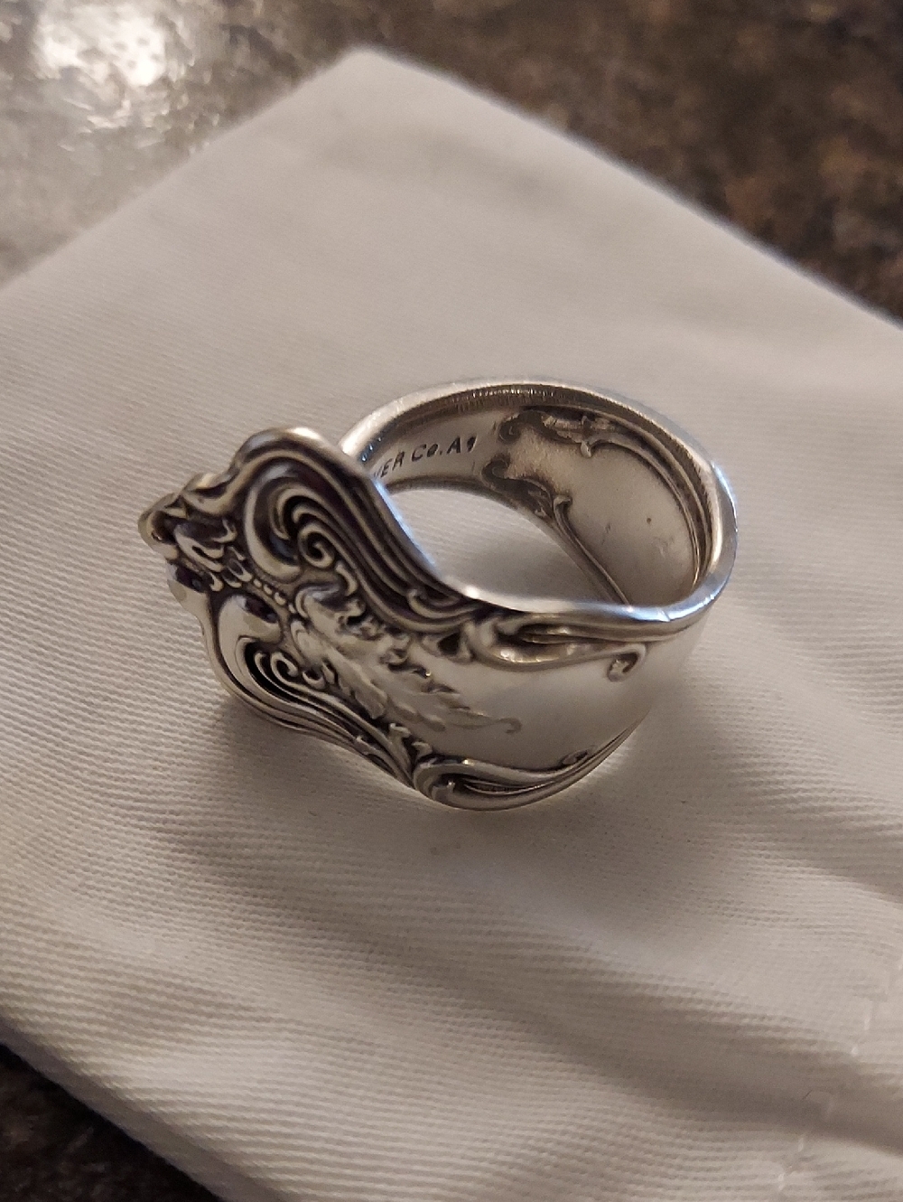 Silver Ornate Spoon Ring